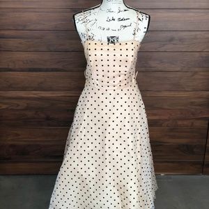 Cocktail Midi Dress Polka Dot Spaghetti Strap